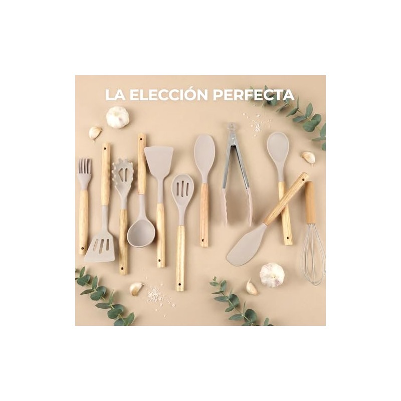 Utensilios de Cocina de Silicona, Juego de 12 Herramientas de