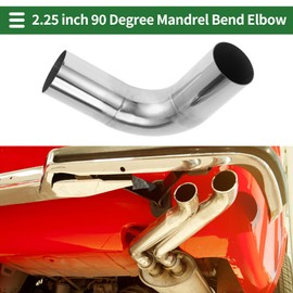 Motoforti 90 Degree Mandrel Exhaust Pipe Car Exhaust Pipe Tubing Piping 57mm/2.25" OD 150mm/5.91" Length 304 Stainless Steel Silver Tone 2 Pcs