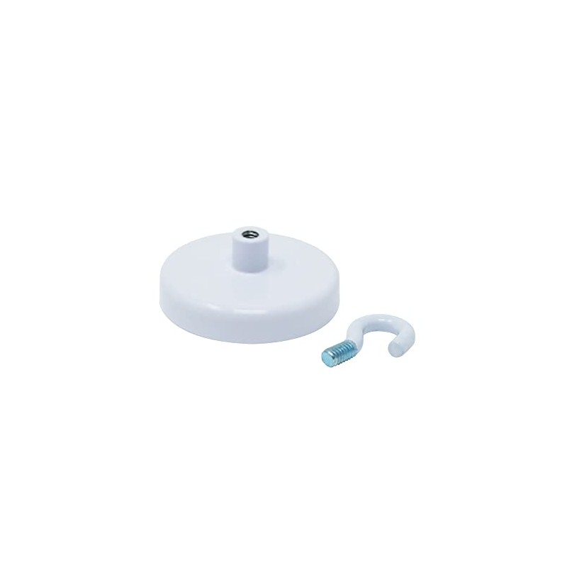 FIRST4MAGNETS Ferrite White Painted Clamping Magnet with M4 Hook for