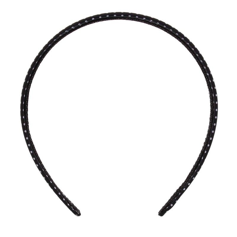 Zac's Alter Ego 1 Inch Black Polka Dot Aliceband/Hairband/Headband -