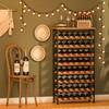 Sonyabecca 48 Bottles Wine Rack Freestanding Floor with Wood Top,