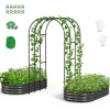SLSY Galvanized Raised Garden Bed with 85in Tall Garden Trellis