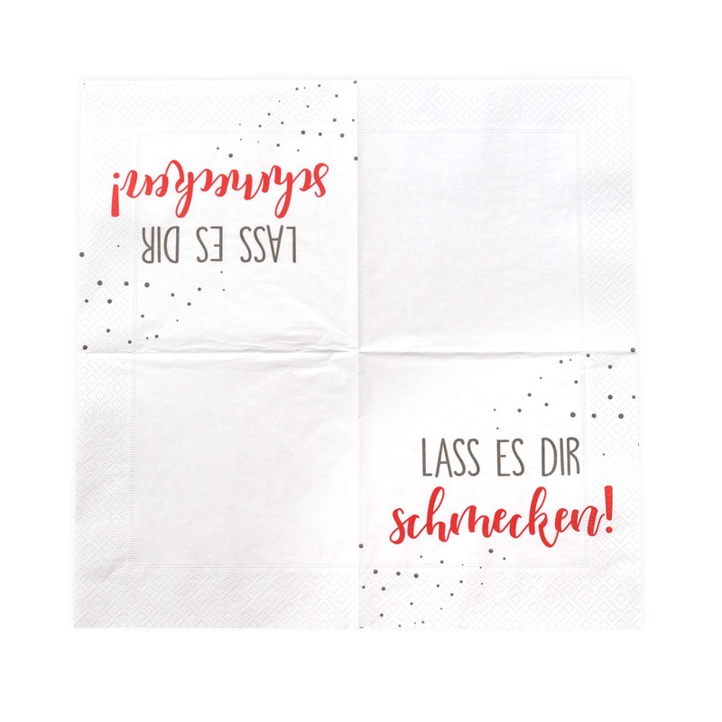 20 Napkins 'Lass es dir schmecken!' 33 x 33 cm