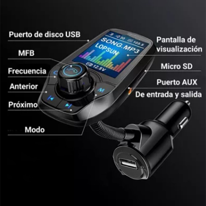 4 in 1 Car MP3 Player Color Digital LCD Display