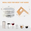 Koville Marble Coaster Set of 5, Round Coasters with Holder,