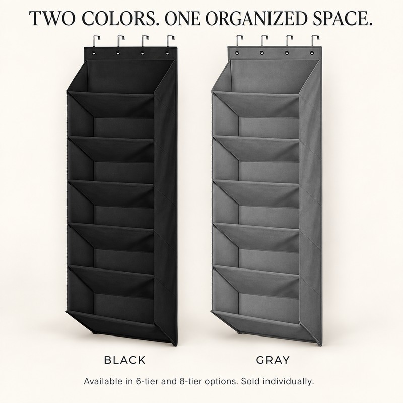 Over the Door Shoe Organizer with Large Deep Pockets, Foldable