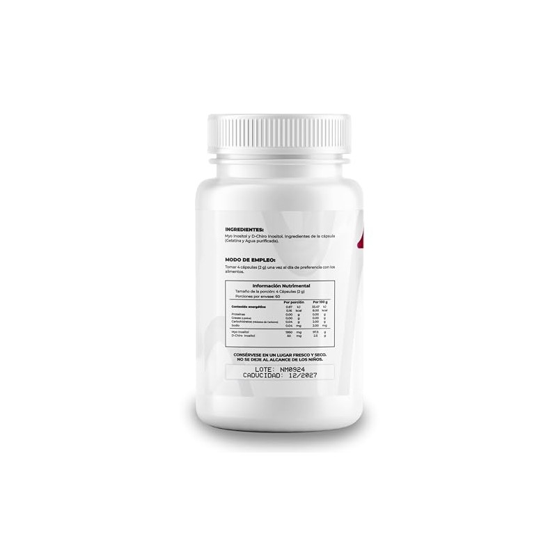 Myo Chiro Inositol 240 Cápsulas Mezcla Balanceada Ratio Suplemento Balanceado