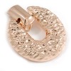Large Round Hammered Clip On Earrings/Rose Gold Tone/ 60mm L