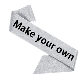 CoolerthingsDG, 2 Pcs glitter PU leather sashes, Blank Sashes Plain Sashes Party Accessory for Graduation Wedding Party, Silver Party Plain Pageant Sashes glitter PU leather sashes, (2pcs SILVER)