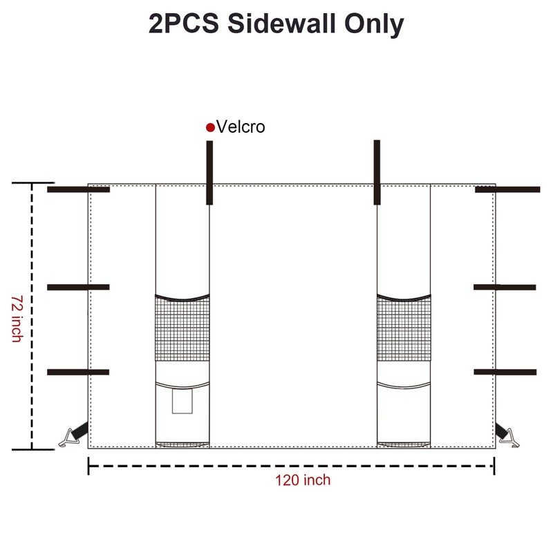 KAMPKEEPER Instant Canopy Sidewalls with 4 Pockets for Pop Up