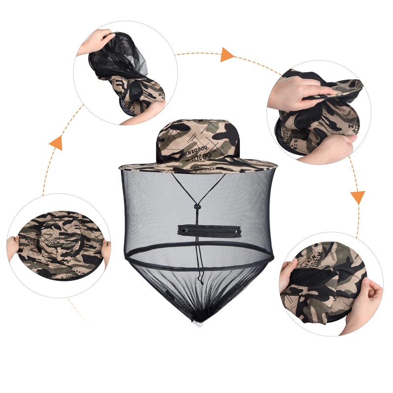 FamEaze 2 Pack Head Net Hat, Mosquito Head Net Hat