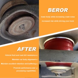 iKer Body Mount Bushing Kit Compatible with Ford F250 F350 2008-2016 Super Duty 2WD 4WD, Polyurethane Cab & Body Mount Steel Sleeves & Hardware Red