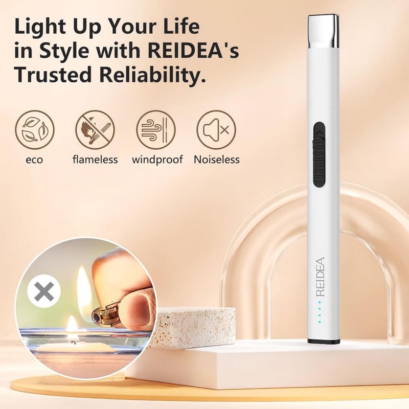 REIDEA Lighter Electronic for Candle, Windproof Flameless USB Rechargeable Arc
