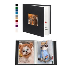 Miaikoe Photo Album 10 x 15 cm / 4 x 6 inch, 50 Pockets, 2-pack Slip-in Top Loading Linen Mini Album, Book Holds 100 Vertical 4 x 6 inch Photos, for Family, Wedding, Baby photos, Black