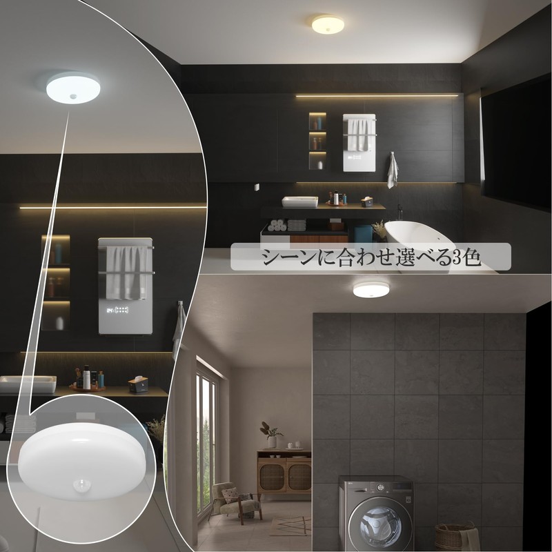 ORALUCE SCL12D-R02 Motion Sensor Ceiling Light, Small, Daylight Color, 12