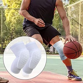 Knee Compression Pads,Basketball Knee Pads with Honeycomb Padding, Breathable and Non-Slip Knee Pads for Volleyball Gym Running Workout Sports, Hex Kn