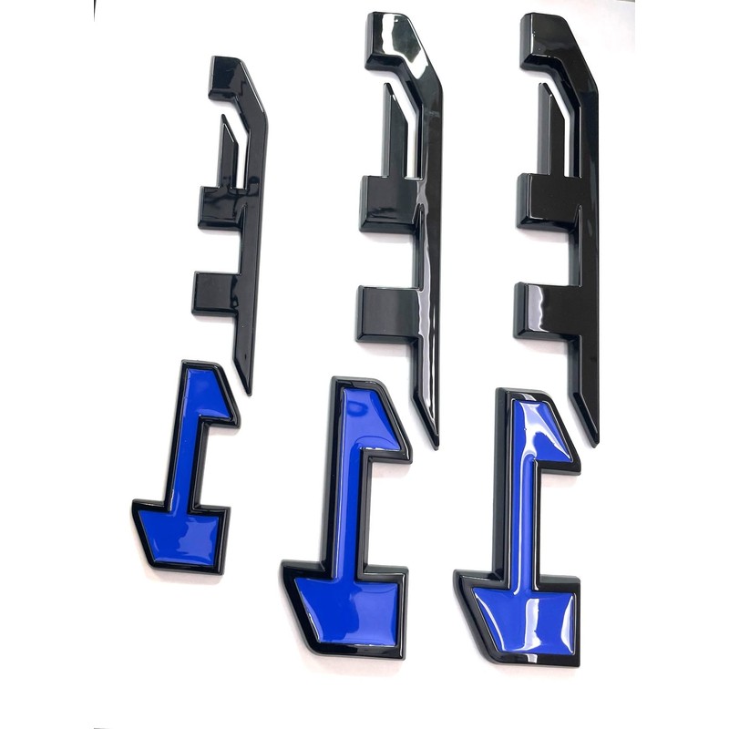AT4 Badge Emblems 3-Piece in Glossy Black & Blue for