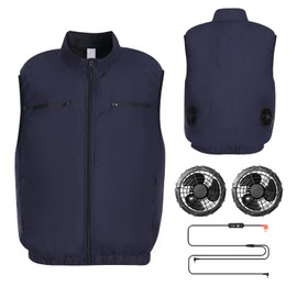 Harsever, Air Conditioned Clothes, Sleeveless, Fan Jacket, Work Clothes with Fan, Fan Clothes, Summer Air Conditioning Clothes, Cooling Vest, Sites, Warehouse Work, Large Airflow, UV Protection