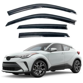KPY Window Visor Compatible with Toyota C-HR (CHR) 2017-2022, 4PC Rain Guard Side Window Vent Deflectors Tape-On Mugen Style, 2017 2018 2019 2020 2021 2022