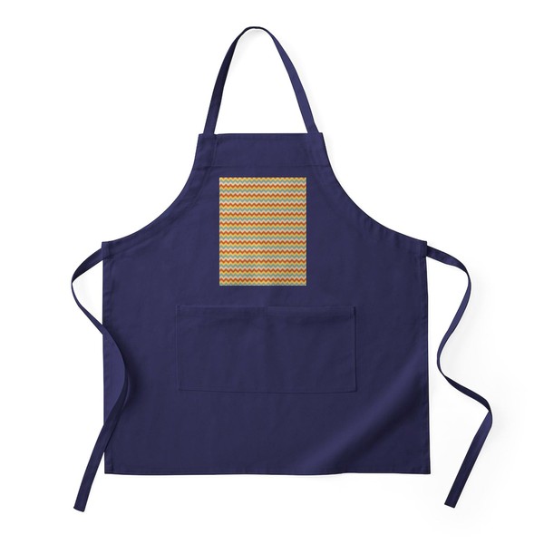 CafePress Retro Waves Pattern Red Teal Yellow Kitchen Apron with