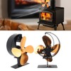Wood Stove Fan 4 Blades Fireplace Fan Heat Powered Fast