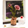 ROWOOD 3D Puzzle Pink Carnation, DIY Wooden Flower, Model Kits
