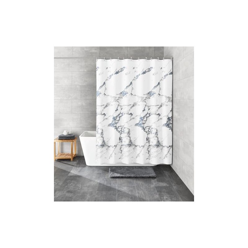 Kleine Wolke Shower Curtain Textile Marble Anthracite 180 x 180