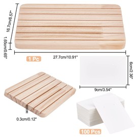 nbeads Wooden Earrings Stand, 6 Slots Jewellery Earring Display Holder Wooden Earring Card Holder Jewellery Organiser Stand Jewellery Retail Display with Cardboard Jewellery Display Cards 27.7 x 16.7