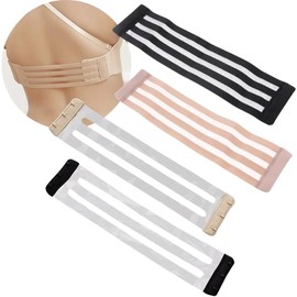 4 Piezas Extensores de Brasier Strapless Sostén Extensor con 3 Ganchos Elasticos Correa Invisible Extensión Brasier Transparente Vestidos Blusas Strapless