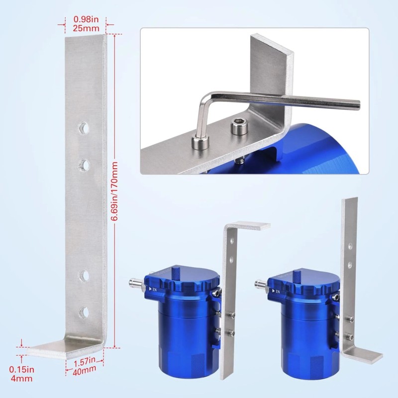 SPEEDWOW Universal Oil Catch Can Tank Filter Baffled With Hose