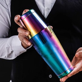 Naroote Cocktail Shaker, Stylish Colourful Stainless Steel Boston Cocktail Shaker Mixing Shaking Tool Accessories for Bar