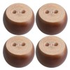 4pcs 40mm Height Dark Brown Eucalyptus Wood Round Bun Furniture