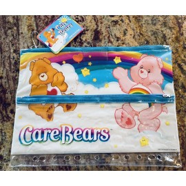 Vtg 2003 CARE BEARS Double Zip Up 3-Ring Binder Pen Pencil Pouch NOS