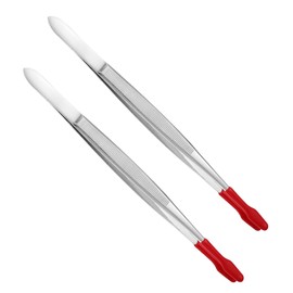 OSALADI 2pcs Stainless Steel Stamp Tweezers Static Precision Tweezers for Collectors