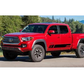 gerffhhr18 2X Glossy Black Side Skirt Stripe Decal Sticker For Chevy Silverado 1500 2500