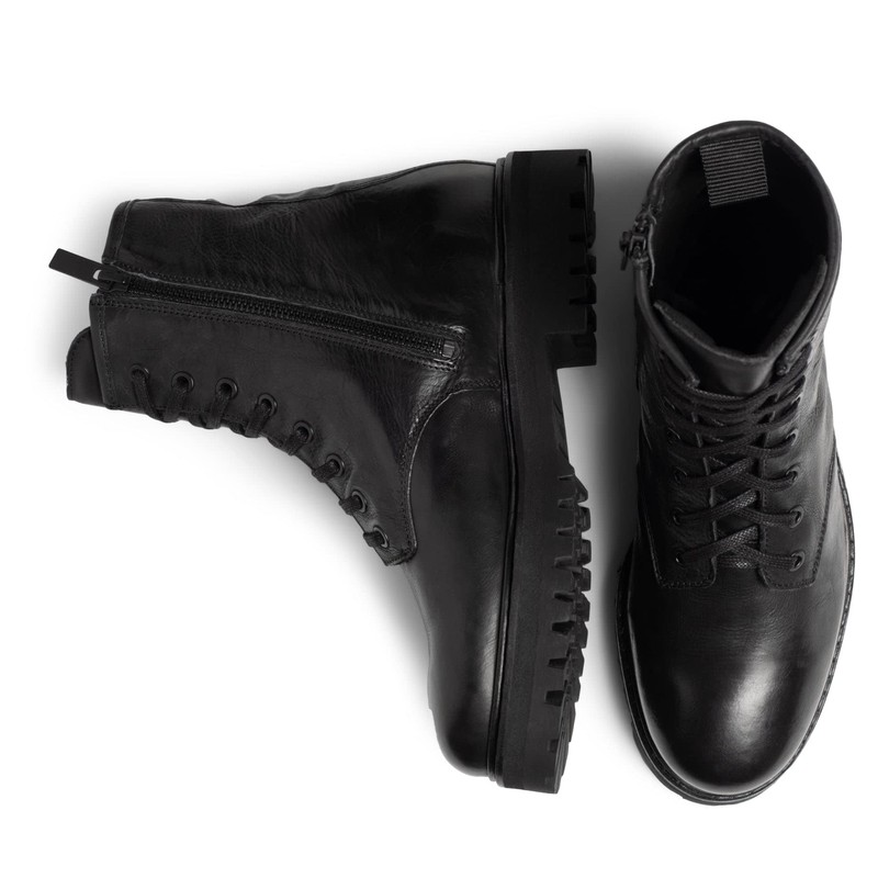 Thursday Boot Company Women's Lace up Leather Combat Boots, Black,