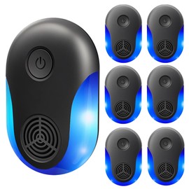 2025 Upgraded Version Ultrasonic Repeller 6 Pack, Indoor Ultrasonic and Repellent for Pest Insect, Roach, Rodent, Mouse, Bugs, Ant, Mosquito, Mice, Spider, Electronic Plug in Pest Control (6)