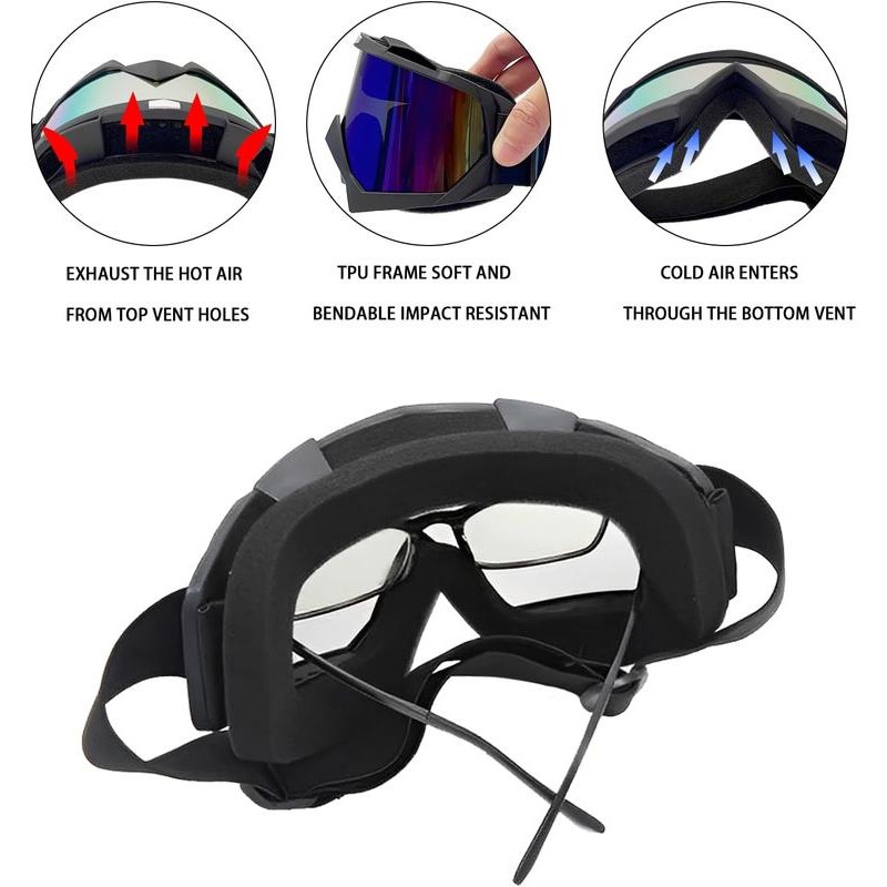 Stylish Glasses for Bicycling - Fog Proof and Warm, Adjustable