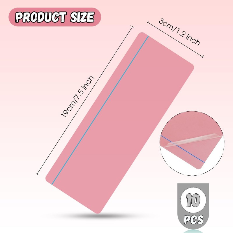 Guided Reading Highlight Strips,10 Pack Pink Overlays with Line, Bookmark