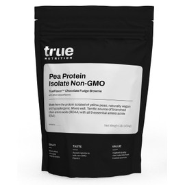 True Nutrition Pea Protein Powder Isolate - 25g Non-GMO Vegan Protein Powder per Serving - Low Carb, Low Fat, High Leucine - Gluten Free, Dairy Free, Soy Free - Chocolate Fudge Brownie - 1LB