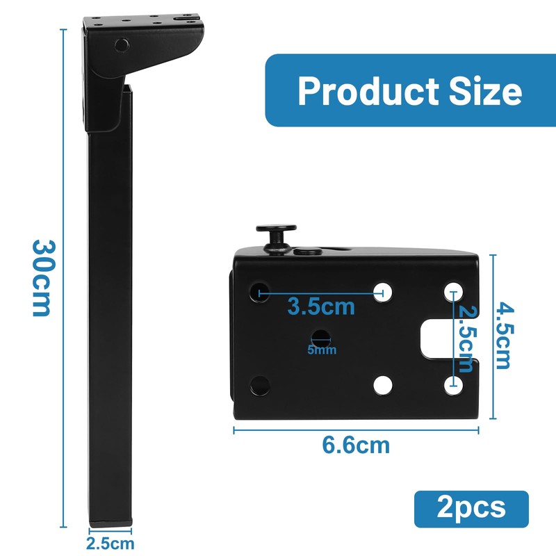 SUPAWAY Pack of 2 Folding Table Legs, 30 cm, Foldable