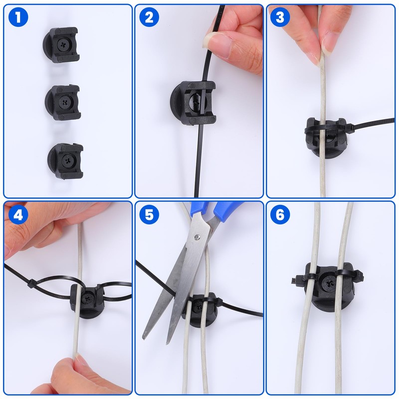16 Pcs Magnetic Cable Zip Tie Mounts, Magnetic Wire Holder