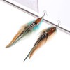 lureme Bohemian Multicolor Pheasant Feathers Dangle Earrings Handmade Natural Feather