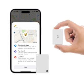 Black Emblem Item Finder, Works with Apple Find My APP (iOS Only),Rechargeable Air Tag Card,Wallet Tracker Card with IP68 Waterproof, Item Locator for Luggage Tags, Passports, Keys(Wihte)