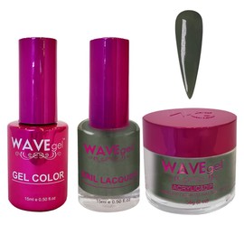 WAVEGEL Soak-Off Gel, Nail Lacquer & Acrylic/Dip Powder Matching Set - Princess Collection - #45 Seaweed Dress