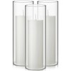 Didaey 3 Sets White Pillar Candles and Glass Candle Holders,