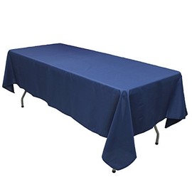 KaitatsuSen Rectangular Polyester Fabric Tablecloth Navy Blue 150 x 300 cm