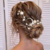 Unicra Star Moon Bride Wedding Hair Pins Crystal Bridal Hair