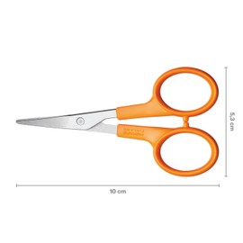 Fiskars Manicure scissors, curved, scissor length 10 cm, quality steel/plastic, Classic, 1000813, orange