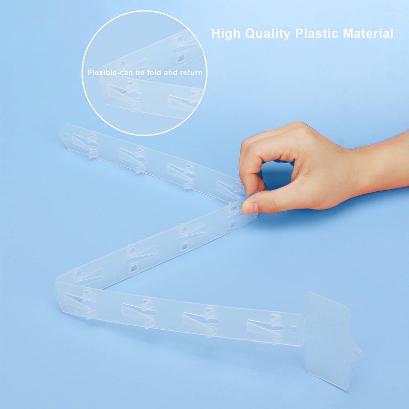 10Pcs Station Display Rack Plastic Hanging Display Strips with Hooks,